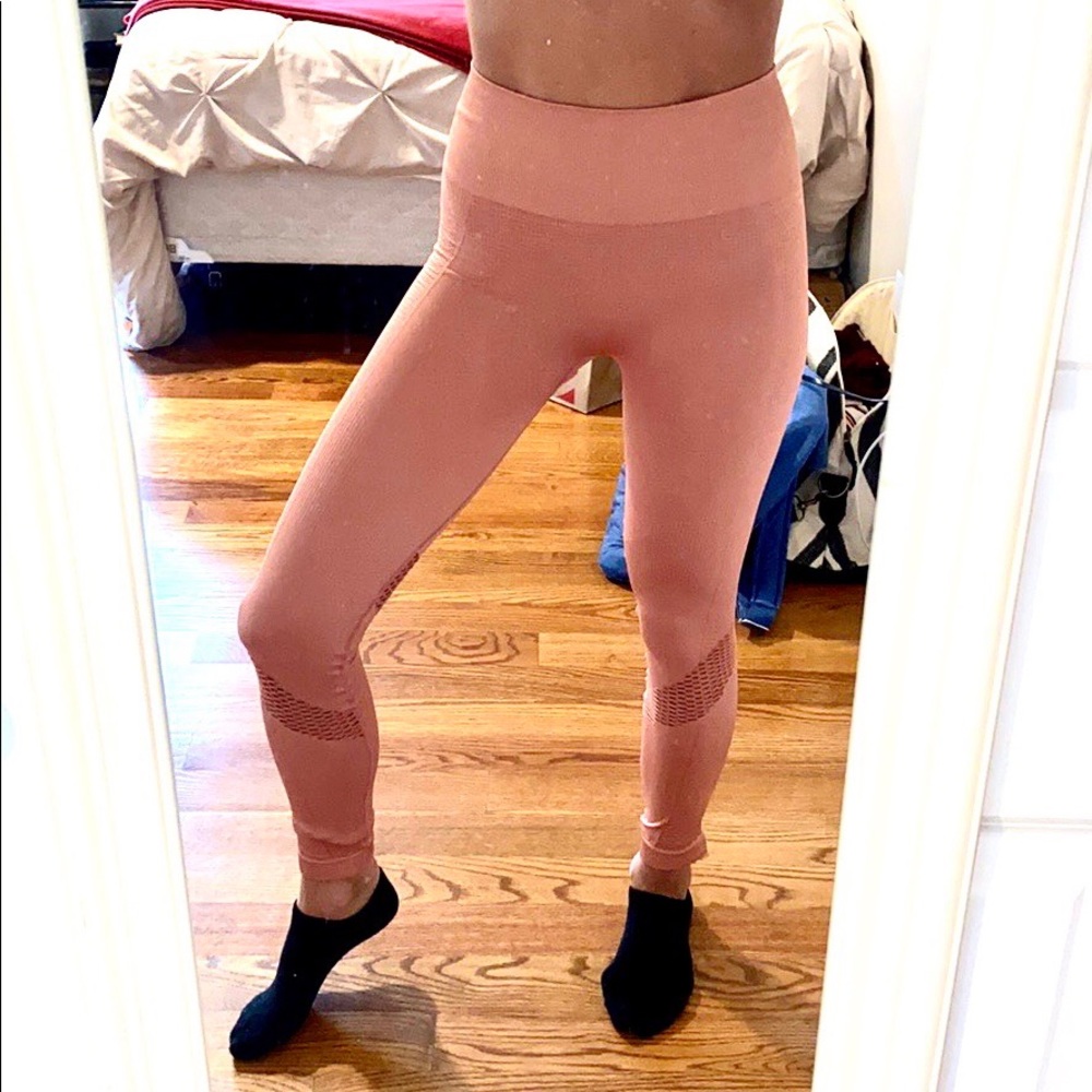 Alala blush pink leggings with mesh design